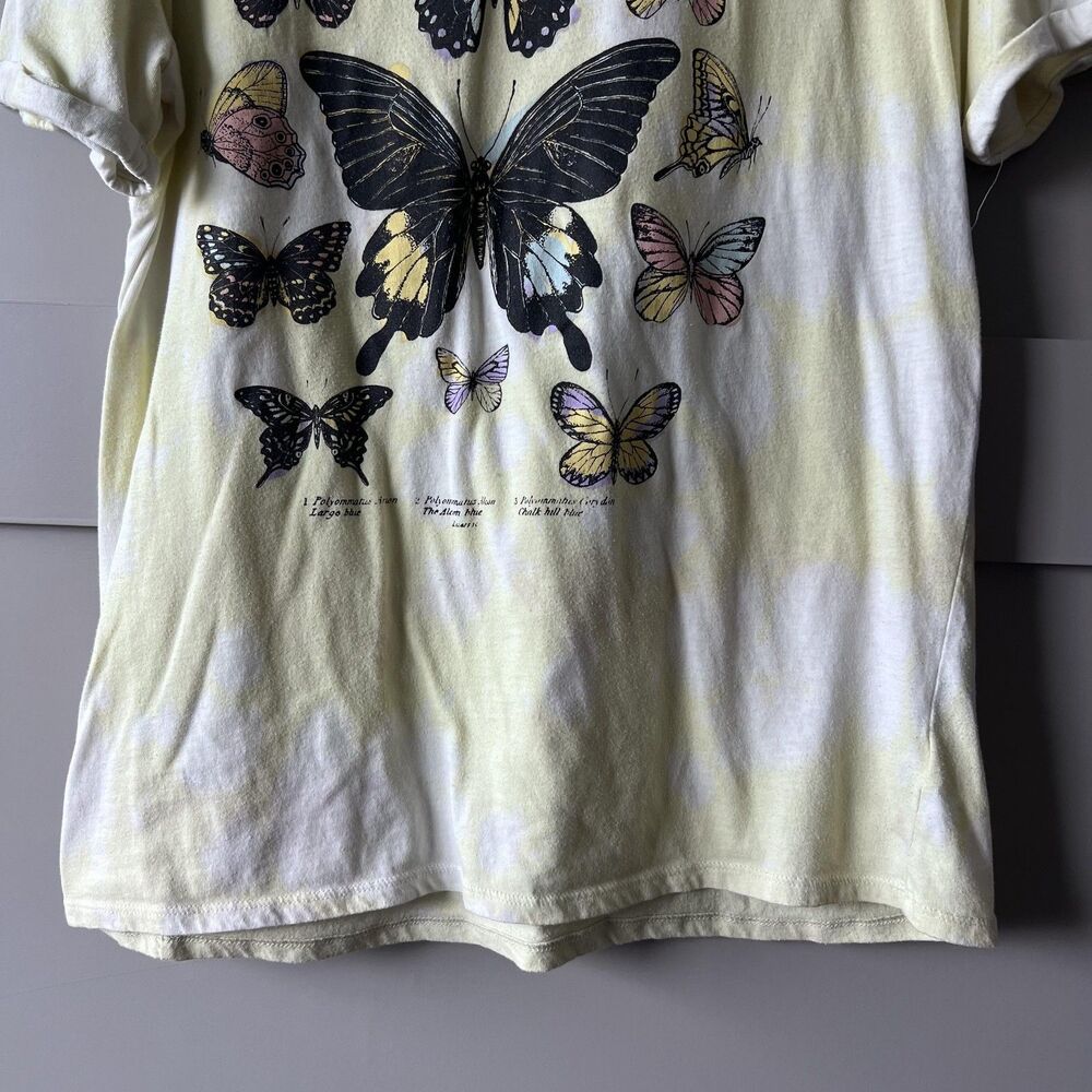 No Boundaries Daydreamer Butterfly Shirt Womens Large Yellow Tie Dye Graphic - Picture 4 of 10